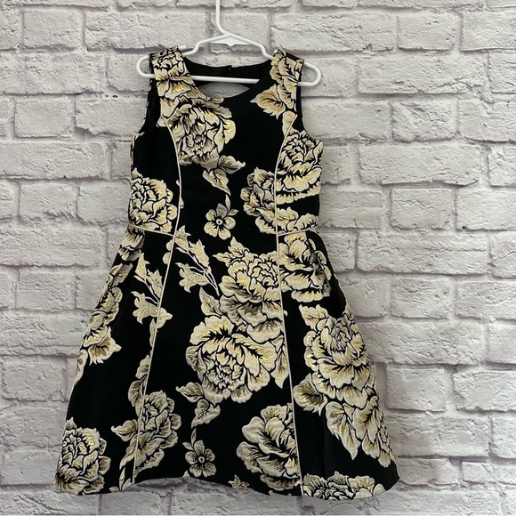 Place Other - place Girls Sleeveless Black And Gold Metallic dress